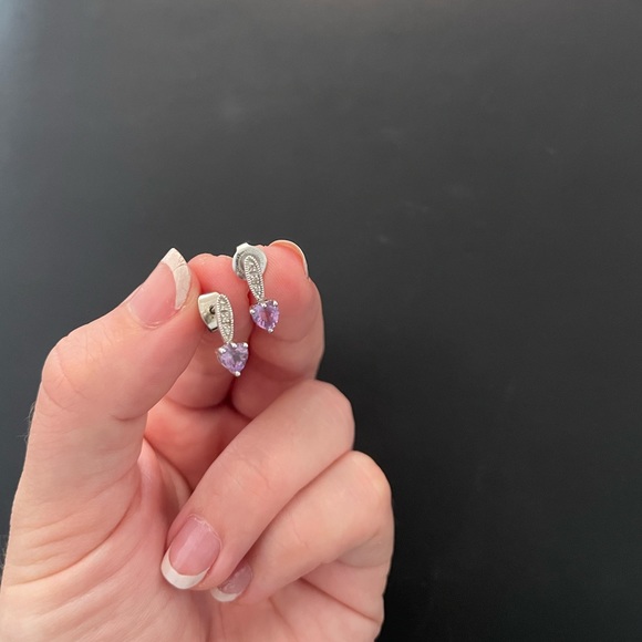 KAY Heart Drop Birthstone Earrings - Picture 7 of 11